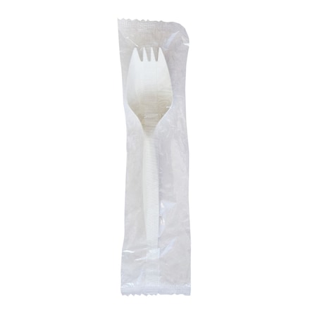 Boardwalk Mediumweight Wrapped Polypropylene Cutlery, Spork, White, 1000PK BWKSPORKWHPPIW
